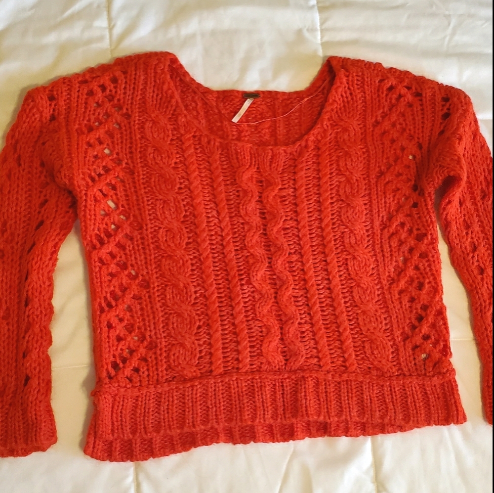 Free People Reddish/Orange Sweater